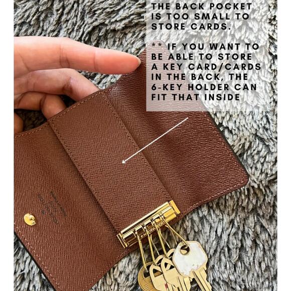 Louis Vuitton 4 Key Holder Ring Chain Monogram Canvas Wallet SLG Keychain - Picture 15 of 15